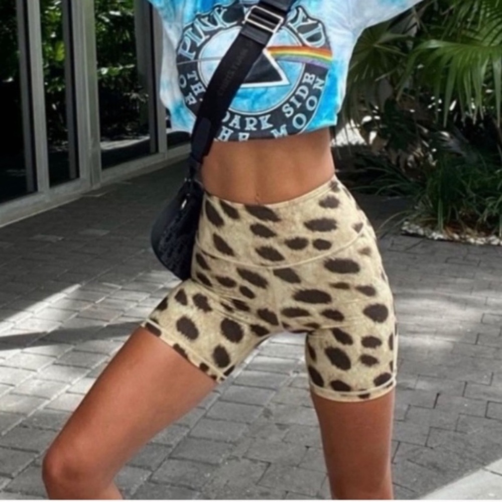 WeWoreWhat Leopard Splice Bike Shorts
